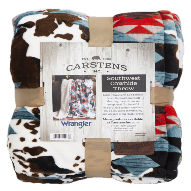 CARSTEN'S INC. Throw Blanket - Wranglers Southwest Cowhide
