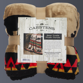 CARSTEN'S INC. Throw Blanket - Bear Trail Black Sherpa