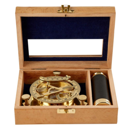 COLE WHEELER Brass Compass & Telescope Set