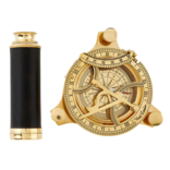 COLE WHEELER Brass Compass & Telescope Set