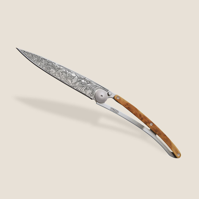 DEEJO KNIFE - Juniper Wood/Art Nouveau