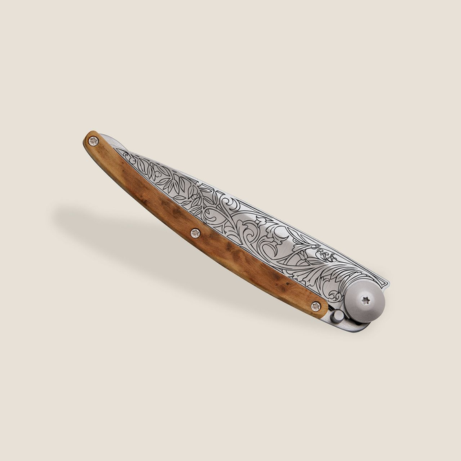DEEJO KNIFE - Juniper Wood/Art Nouveau
