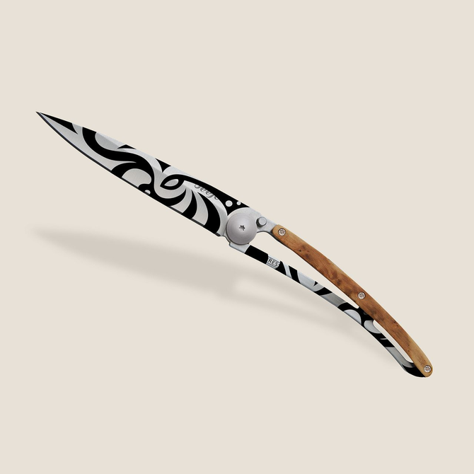 DEEJO KNIFE - Juniper Wood/Tribal
