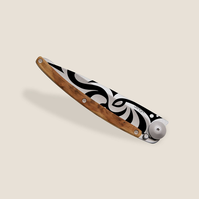 DEEJO KNIFE - Juniper Wood/Tribal
