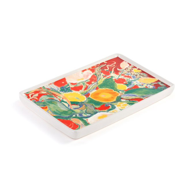 Demdaco/misc Product Tray - Floral Stripes