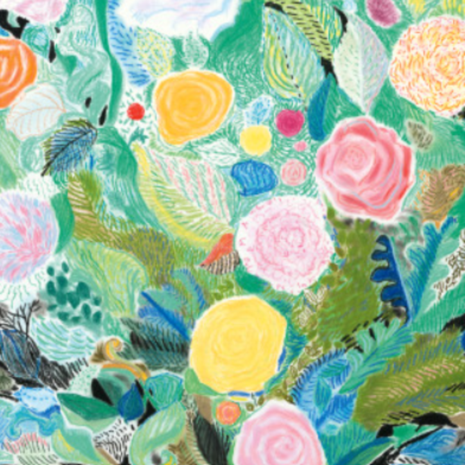 Demdaco/misc Product Scarf - Floral Black