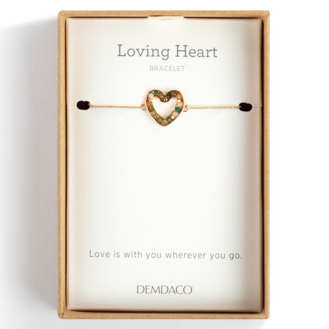 Demdaco/misc Product Bracelet - Green Loving Heart