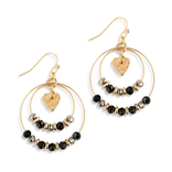 Demdaco/misc Product Beaded Love Earrings - Black