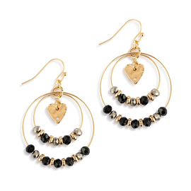 Demdaco/misc Product Beaded Love Earrings - Black
