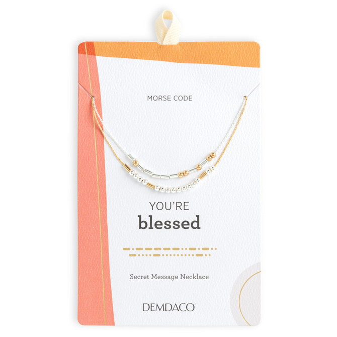 Demdaco/misc Product Necklace - Morse Code Blessed