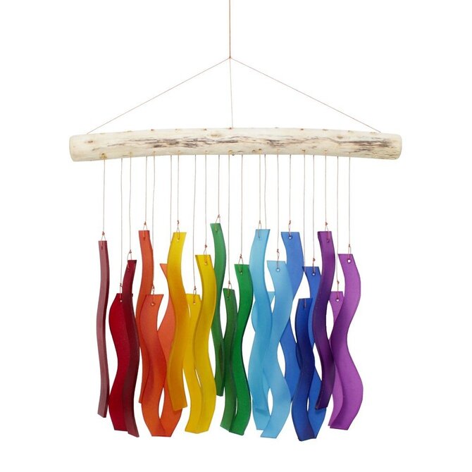 COHASSET GIFTS & GARDEN Chime - Wave Tumbled Glass Rainbow