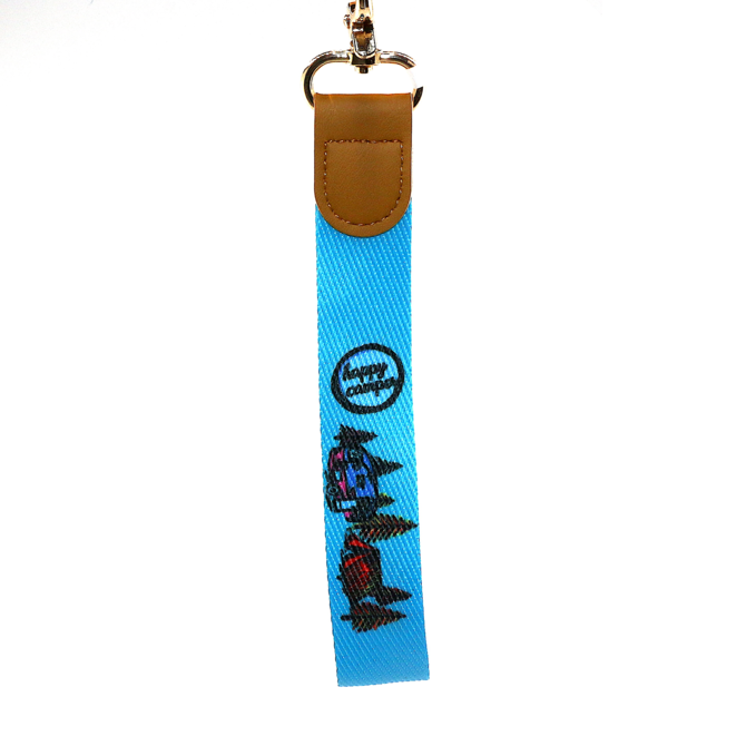 Happy Camper Fabric Strap Keychain