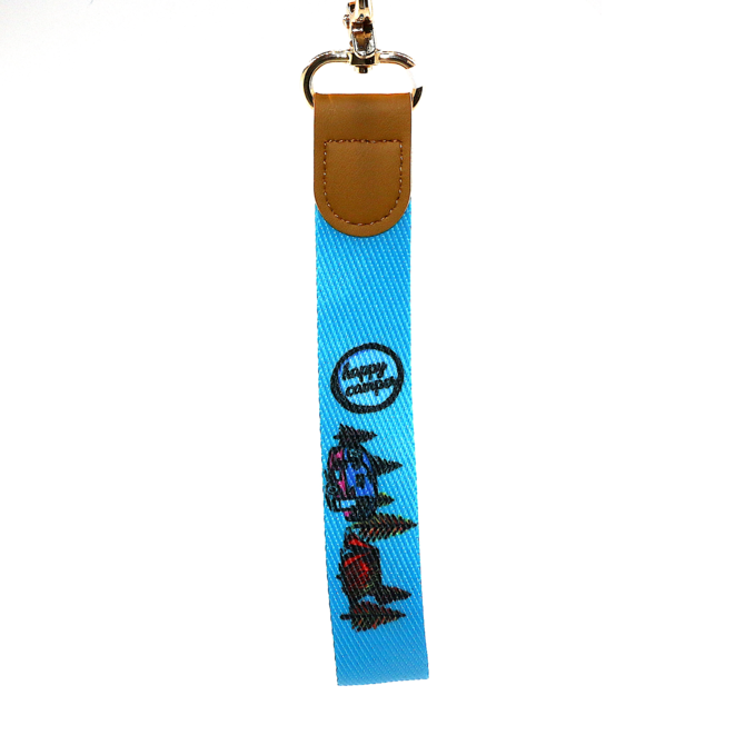 Happy Camper Fabric Strap Keychain