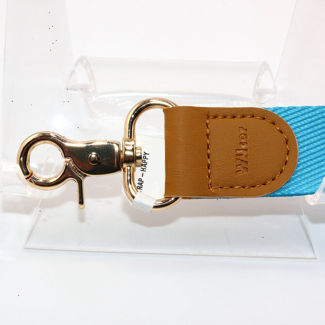 Happy Camper Fabric Strap Keychain