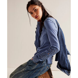 FREE PEOPLE Top - Our Song Henley Cuff