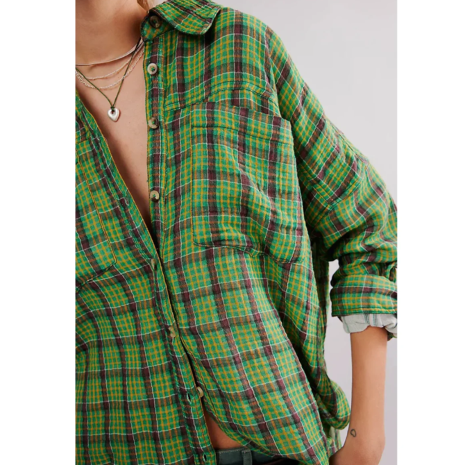FREE PEOPLE Shirt - Cardiff Plaid