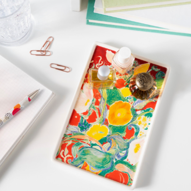 Demdaco/misc Product Tray - Floral Stripes