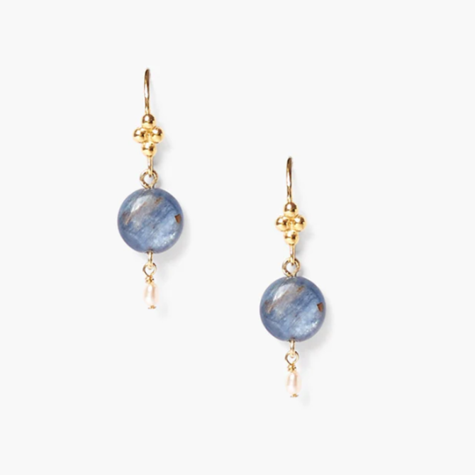 Chan Luu Earring - Kyanite/Pearl Drop
