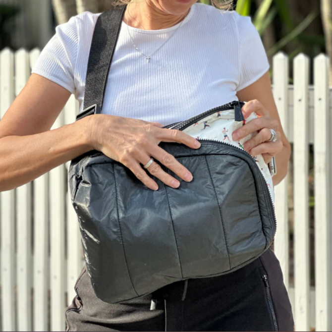 HI LOVE Cross Body Puffer Backpack