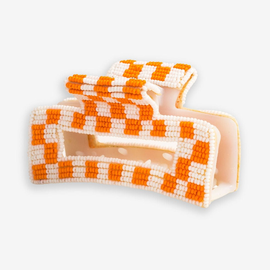 Hair Clip - Lola White/Orange
