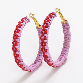 Earring - Lavender Poppy Hoops