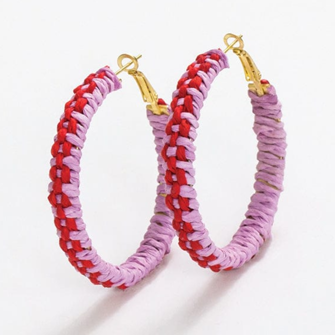 Earring - Lavender Poppy Hoops