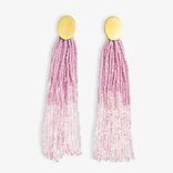 Earring - Oval Post Tassel Lavender