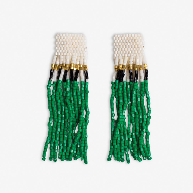 Earring - Kelly Green Fringe