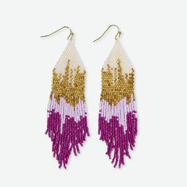 Earring - Claire Fringe Magenta