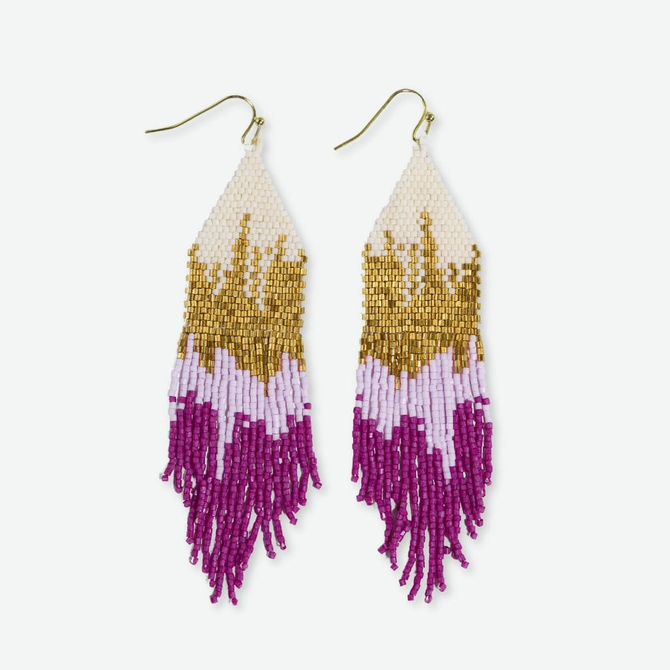 Earring - Claire Fringe Magenta