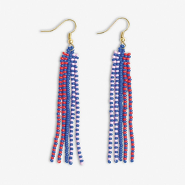 Earring - Royal Blue Fringe