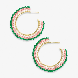 Earring - Kelly Green/Pink