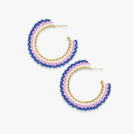 Earring - Lavender Blue Hoop