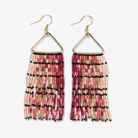 Earring - Maroon Fringe