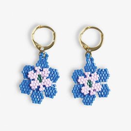 Earring - Royal Blue Blossom Drop