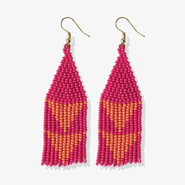 Earring - Lennon Pink Fringe