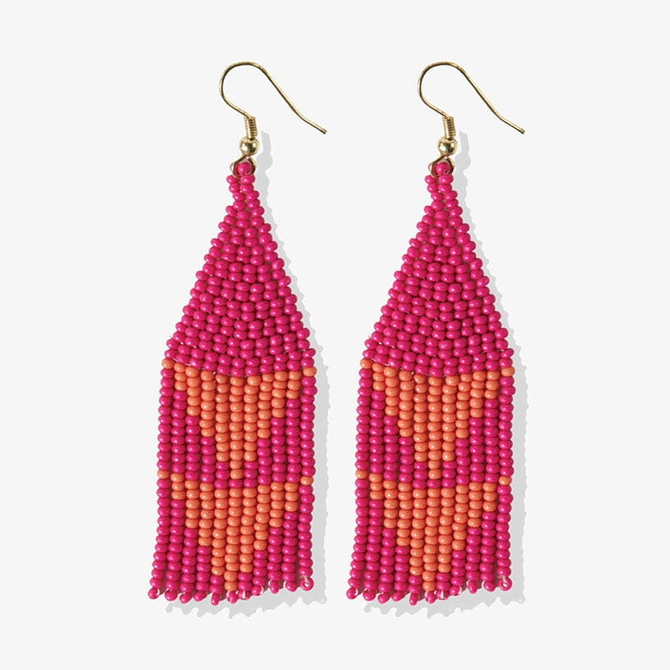 Earring - Lennon Pink Fringe