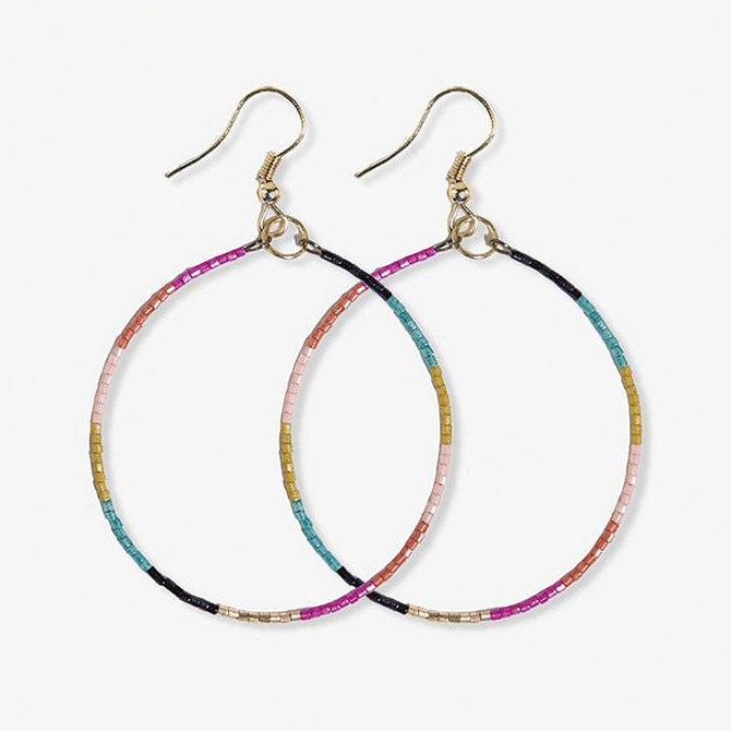 Earring - Muted Rainbow Hoop