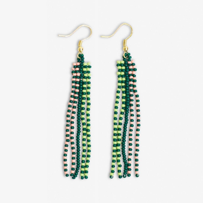 Earring - Melissa Emerald Fringe