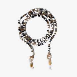 Beaded Eyeglass Chain - Black & Ivory