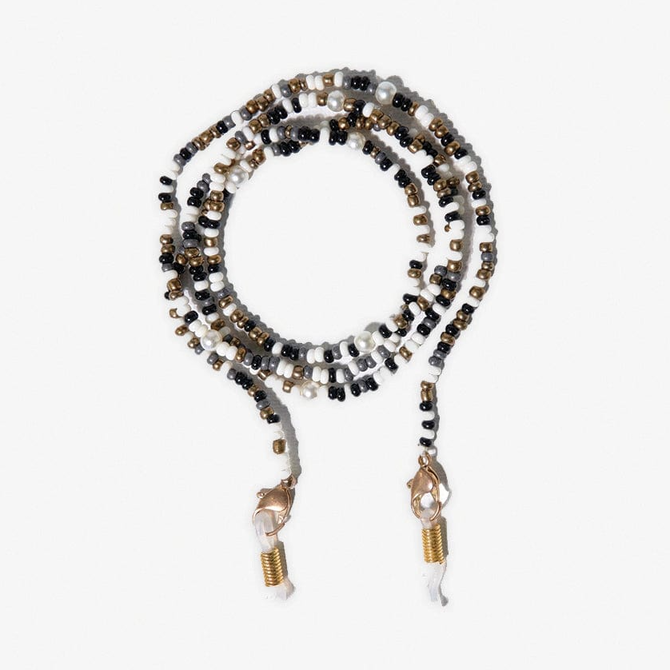 Beaded Eyeglass Chain - Black & Ivory