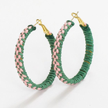 Earring - Holly Green/Pink Hoop