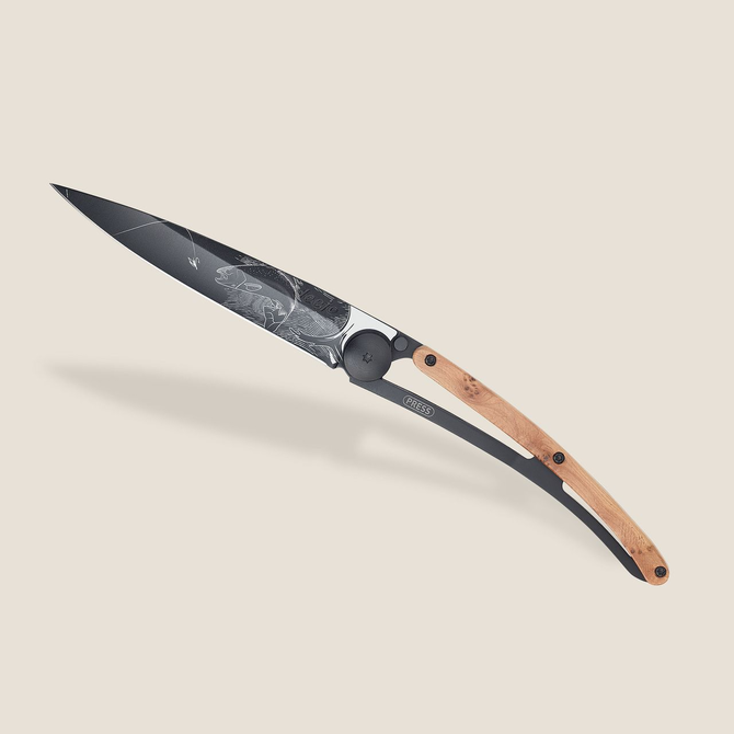 DEEJO Knife - Juniper Wood/Trout