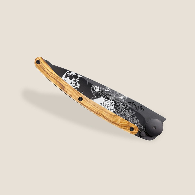 DEEJO Knife - Olive Wood/Howling