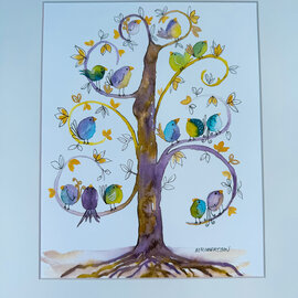 Marilyn Robertson Print - Happy Hour Bird Tree