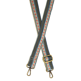 Guitar Strap - Olive Daisy Stripe