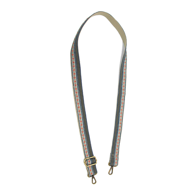 Guitar Strap - Olive Daisy Stripe