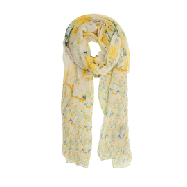 Scarf - Yellow Mums Motif