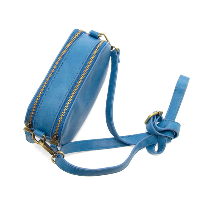 Layne Zip Crossbody - Surf Blue