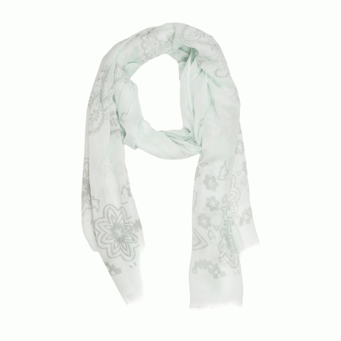 Scarf - Mint/Gray Bandana